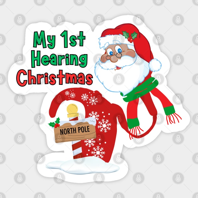 Cochlear Implant Christmas Sticker by DDCreates